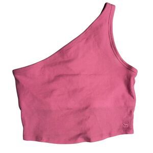 EUC Victoria's Secret Pink One Shoulder Rib Knit Crop Top- Medium